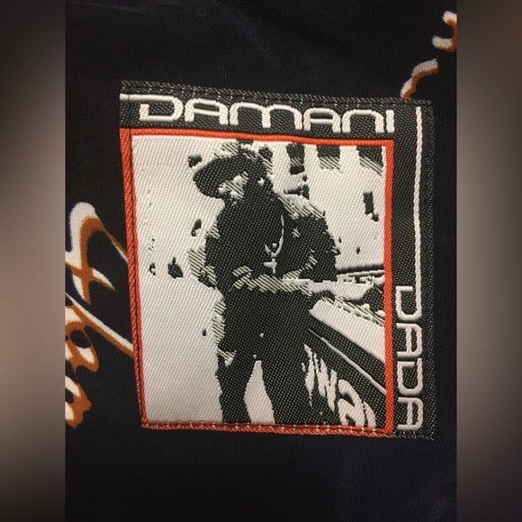 Damani Dada Navy Blue, Brown and White Logo Long sleeve Dress Shirt! XXL - Picture 4 of 7